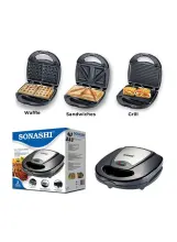 Panineuse Et Gaufrier 3en1 760W Noir SONASHI SSM-861