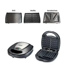 Panineuse Et Gaufrier 3en1 760W Noir SONASHI SSM-861